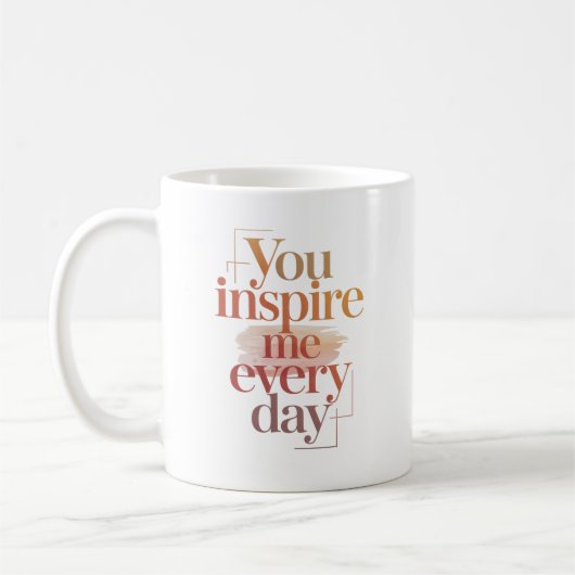 You Inspire Me Every Day Personalized Name コーヒーマグカップ (左)