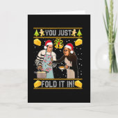 You Just Fold It In Christmas Xmas Pajamas Christm カード (正面)