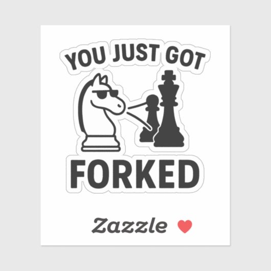 You Just Got Forked – Funny Chess Meme Sticker シール (シート)