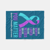 You Kindness Be Kind Suicide Prevention Awareness  フリースブランケット (正面(横))