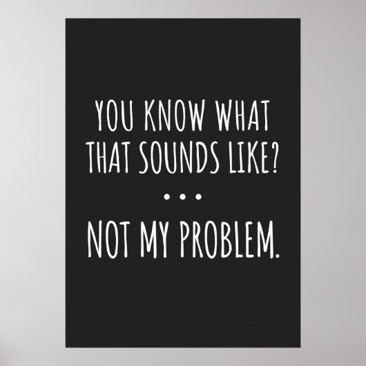 You Know What That Sounds Like Not My Problem ポスター (正面)