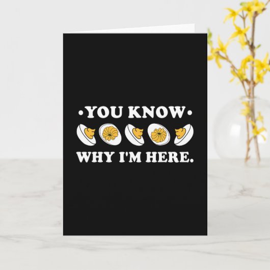 You Know Why I'm Here Deviled Egg Groovy Thanksgiv カード (黄色い花)