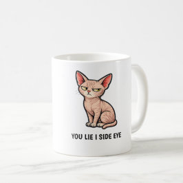 You Lie I Side Eye 面白いスフィンクス猫の引用 コーヒーマグカップ