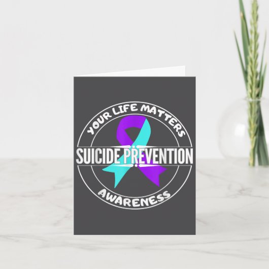 You Life S Suicide Prevention Awareness Teal Purpl カード (正面)