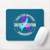 You Life S Suicide Prevention Awareness Teal Purpl マウスパッド (マウス)