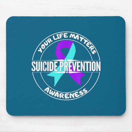 You Life S Suicide Prevention Awareness Teal Purpl マウスパッド (正面)