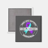 You Life S Suicide Prevention Awareness Teal Purpl マグネット (正面/裏面)