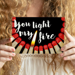 You Light My Fireロマンチックな写真引用文Valentines ポストカード