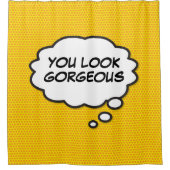 YOU LOOKゴージャスなおもしろいレトロ漫画ブックアーポップ・アートのト シャワーカーテン (正面)