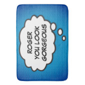 YOU LOOKゴージャスなおもしろいレトロ漫画ブックアーポップ・アートのト バスマット (正面縦)