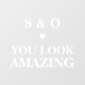 You Look Amazing Wedding Bathroom Mirror Elegant ウィンドウサイン (シート)