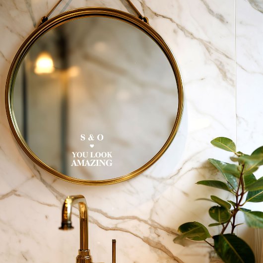 You Look Amazing Wedding Bathroom Mirror Elegant ウィンドウサイン