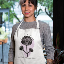 "You Look Awesome Today" - Floral Vibes  ロングエプロン
