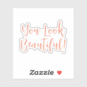 You Look Beautiful美しい肯定スクリプト シール (シート)
