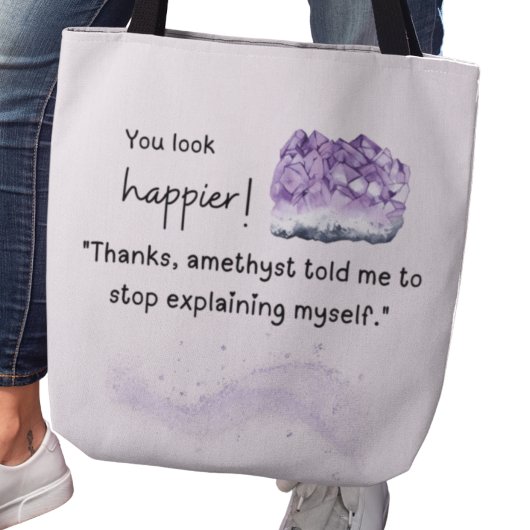 You look happier! Amethyst Crystal Lover Tote トートバッグ