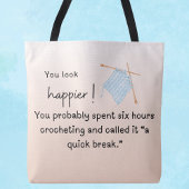 You Look Happy - おもしろい Crocheting トートバッグ