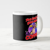 You look like you need a COFFEE! ジャンボコーヒーマグカップ (正面右)