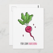 You Look Radishing Funny Pun ポストカード (正面/裏面)
