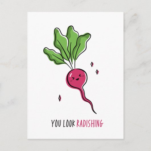 You Look Radishing Funny Pun ポストカード (正面)
