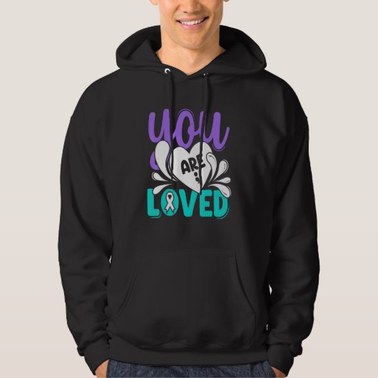 You Loved Suicide Prevention Awareness Teal Purple パーカ (正面)