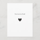 You Lovely Dad Quote Black Heart Card ポストカード (正面)