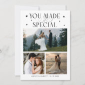 You Made It Special Wedding Photo White サンキューカード (正面)