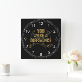 You Make a Differenceミュージシャン スクエア壁時計