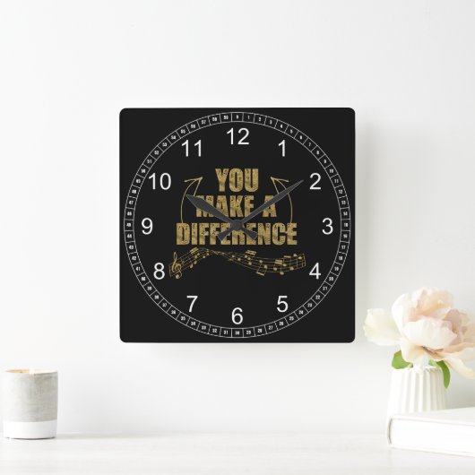 You Make a Differenceミュージシャン スクエア壁時計 (ホーム)