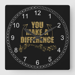 You Make a Differenceミュージシャン スクエア壁時計