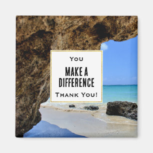 You make a Difference Tropicalビーチ写真 マグネット