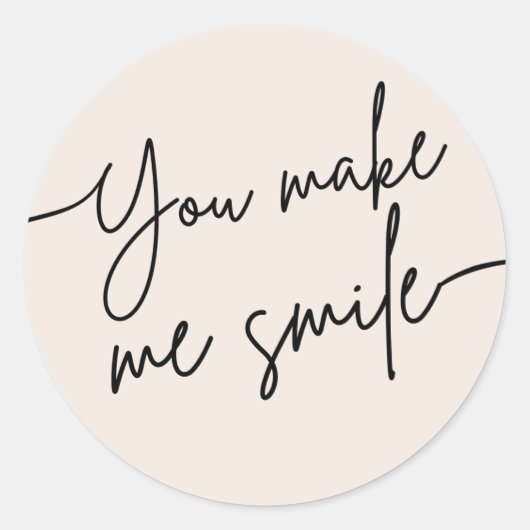 “You Make Me Smile” Cute Encouragement Sticker ラウンドシール (正面)