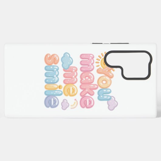 "You Make Me Smile" with Sun and Clouds Samsung Galaxyケース (裏面横)