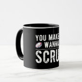 You Make Me Wonder Scrum -ラグビーことわざ マグカップ (正面左)