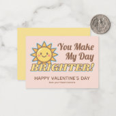 You Make My Day Brighter Kids Valentine's ノートカード (正面/裏面インサイチュ)