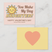 You Make My Day Brighter Kids Valentine's ノートカード (正面/裏面)