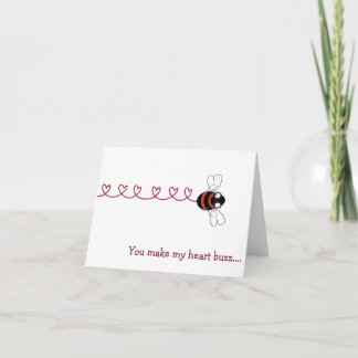 You Make My Heart Buzz Bee Valentine Card サンキューカード