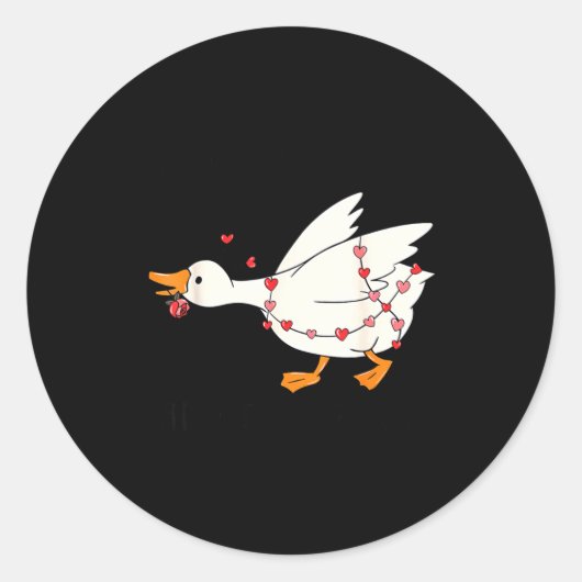 You Make My Heart Go Honk Funny Goose Valentine  ラウンドシール (正面)