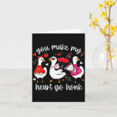 You Make My Heart Go Honk Funny Silly Valentine Go カード (黄色い花)
