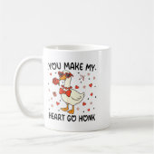 You Make My Heart Go Honk Funny Valentine Silly Go コーヒーマグカップ (左)