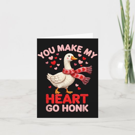 You Make My Heart Go Honk Goose Faux Yarn Loving G カード (正面)
