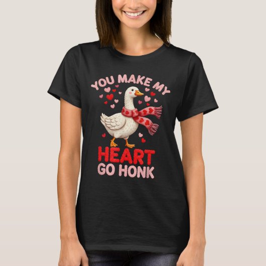 You Make My Heart Go Honk Goose Faux Yarn Loving G Tシャツ (正面)