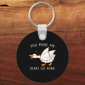 You Make My Heart Go Honk Goose Valentine's Day  キーホルダー (正面)