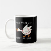 You Make My Heart Go Honk Goose Valentine's Day  コーヒーマグカップ (左)