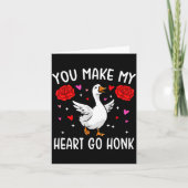 You Make My Heart Go Honk Valentine Goose  カード (正面)