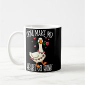 You Make My Heart Go Honk Valentine Goose  コーヒーマグカップ (左)
