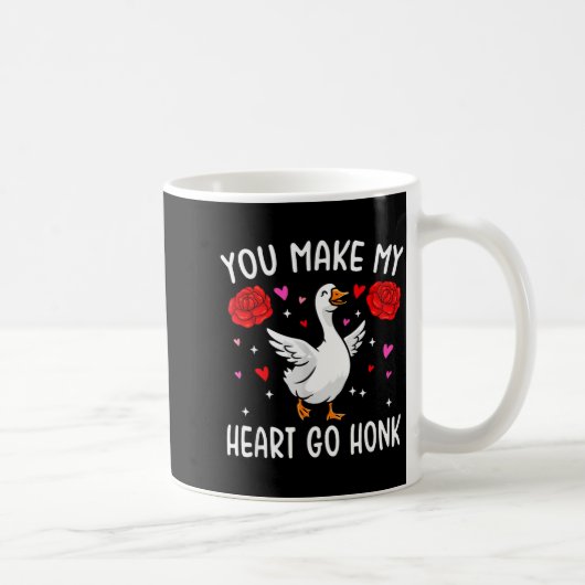 You Make My Heart Go Honk Valentine Goose  コーヒーマグカップ (右)