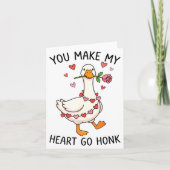 You Make My Heart Go Honk Valentine Goose Preppy  カード (正面)