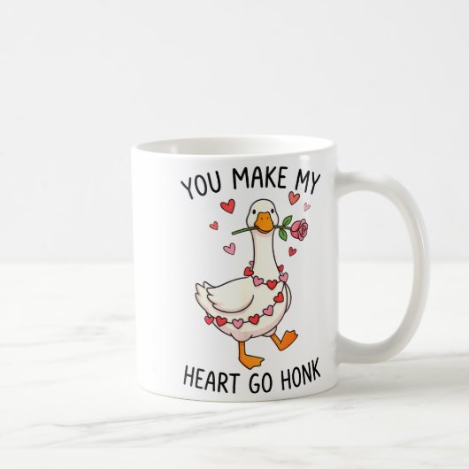 You Make My Heart Go Honk Valentine Goose Preppy コーヒーマグカップ (右)