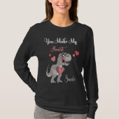 You Make My Heart Saur Valentines Day rex Date Nig Tシャツ (正面)