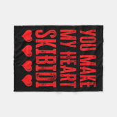 You Make My Heart Skibidi Funny Valentine Day Kids フリースブランケット (正面(横))